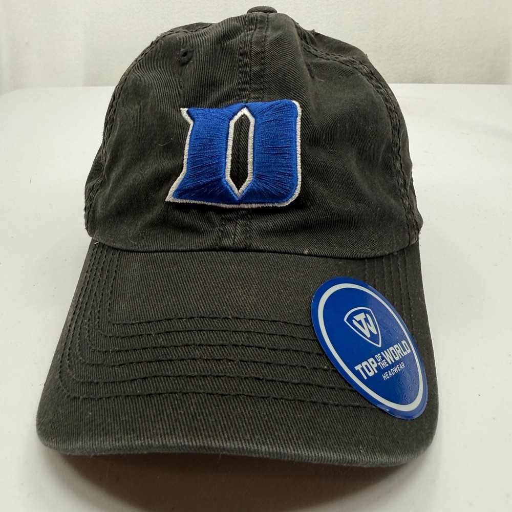 Top of the World Duke Blue Devils Hat Mens OSFM Black‎ Embroidered Baseball Cap
